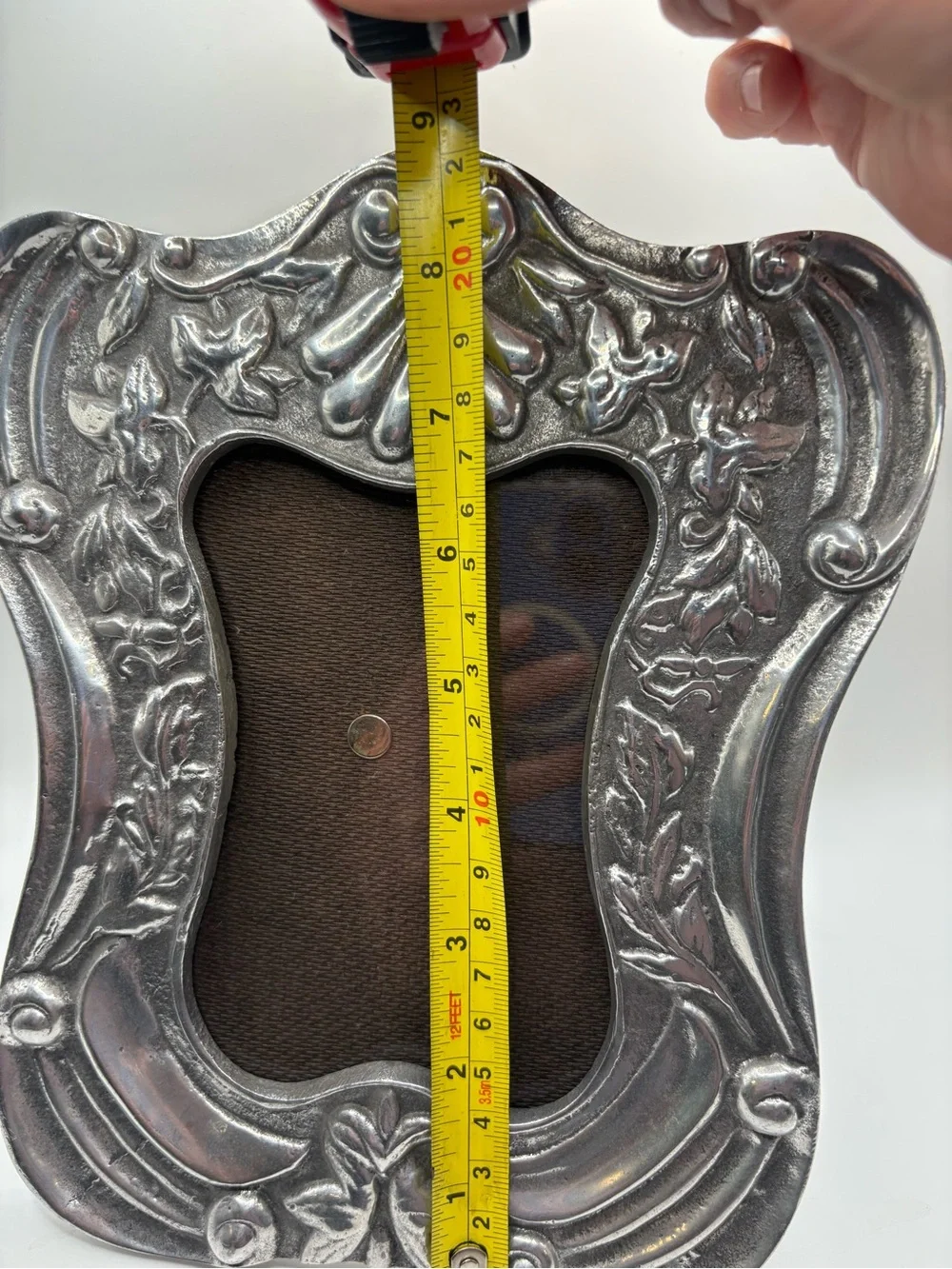 Vintage Mexican Pewter Picture Frame 5x7 Spanish Colonial Ornate Tabletop Decor